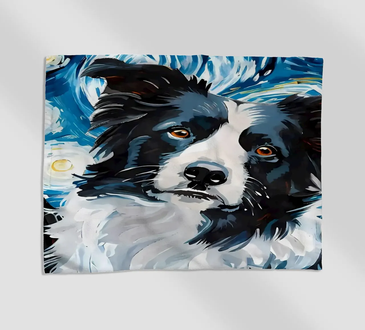 Border Collie Notte stellata telo mare da Adrian Patel