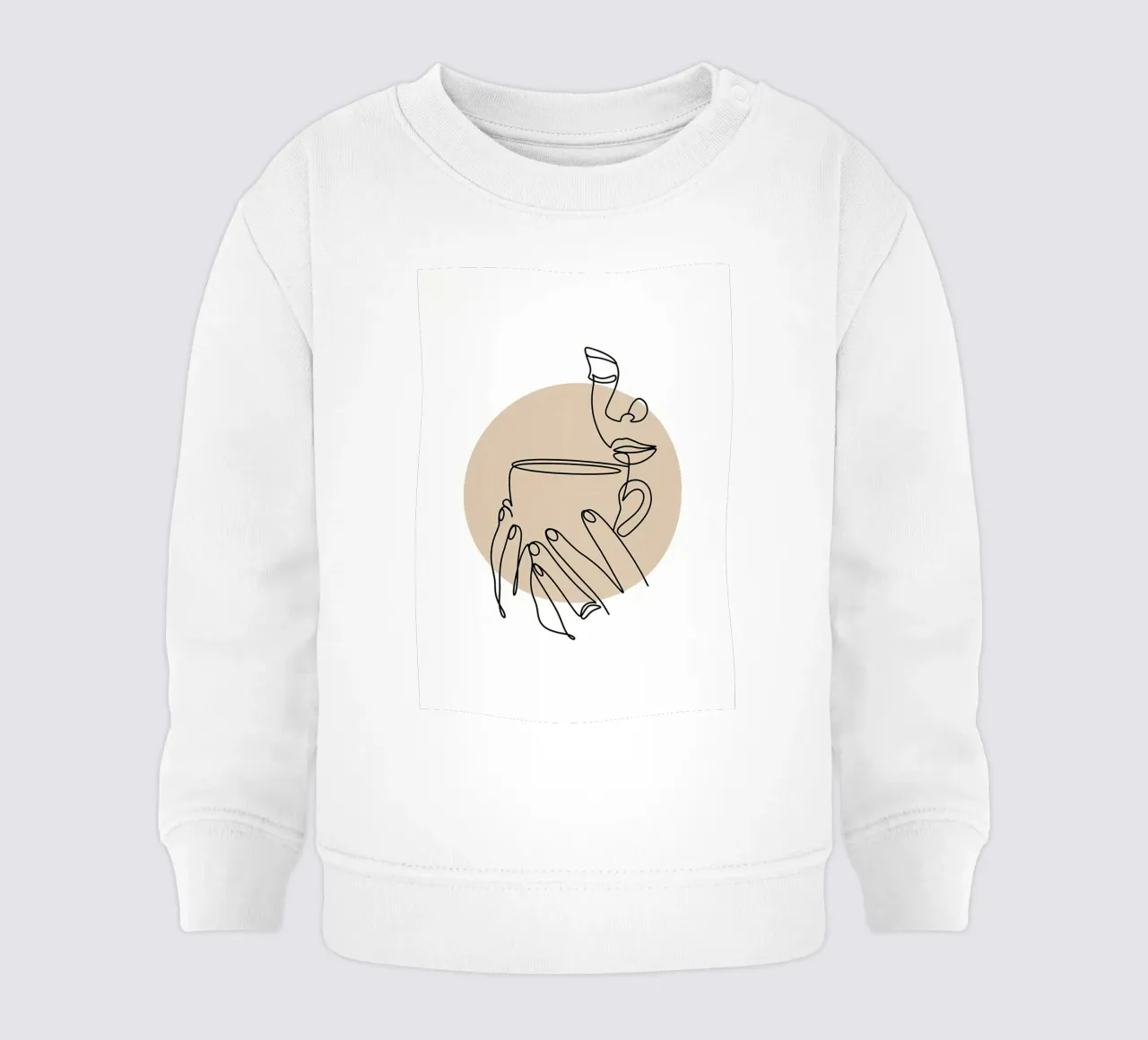Coffee lline art baby sweatshirt by Aiden Garcia
