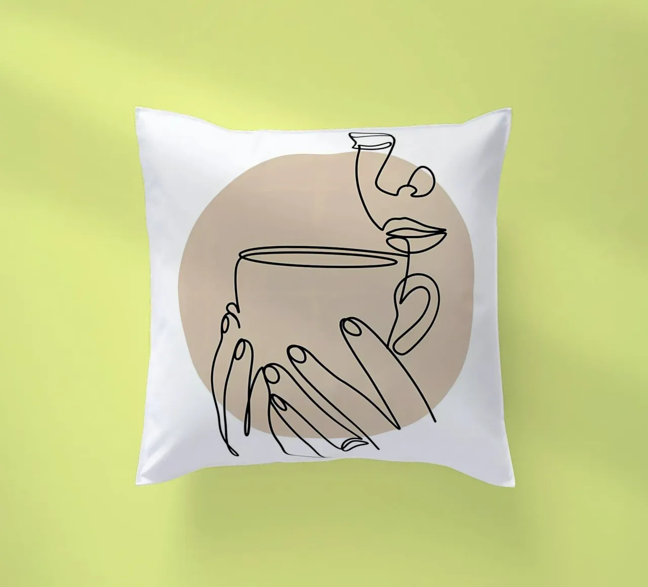 Arte in linea del caffè cuscino da Aiden Garcia