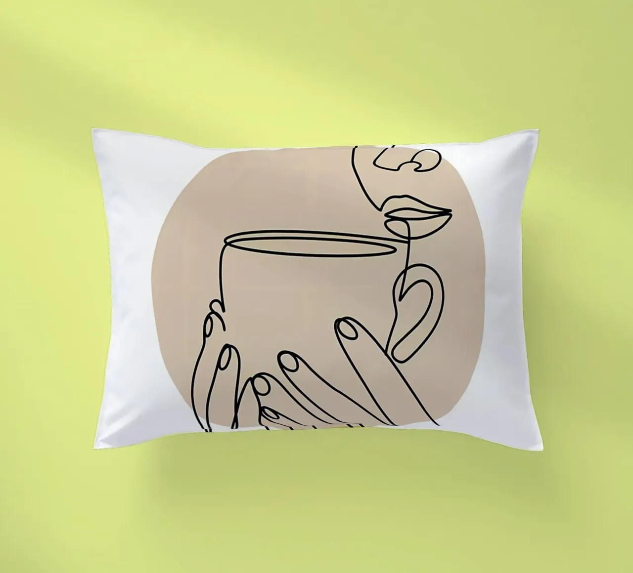 Arte in linea del caffè cuscino da Aiden Garcia