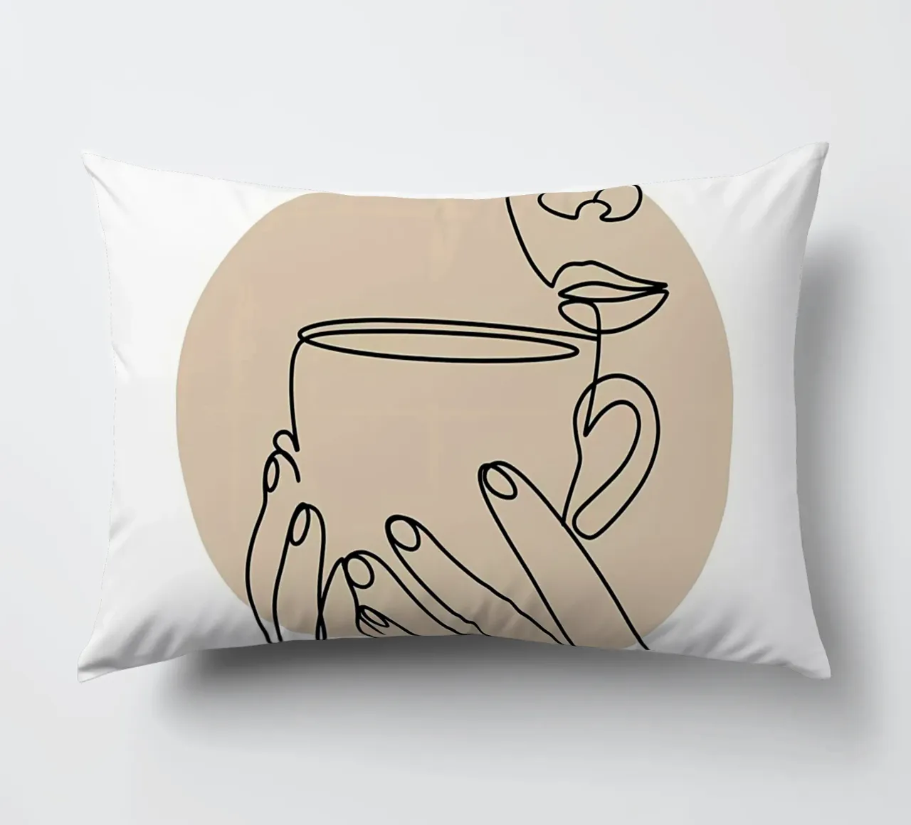 Arte in linea del caffè cuscino da Aiden Garcia