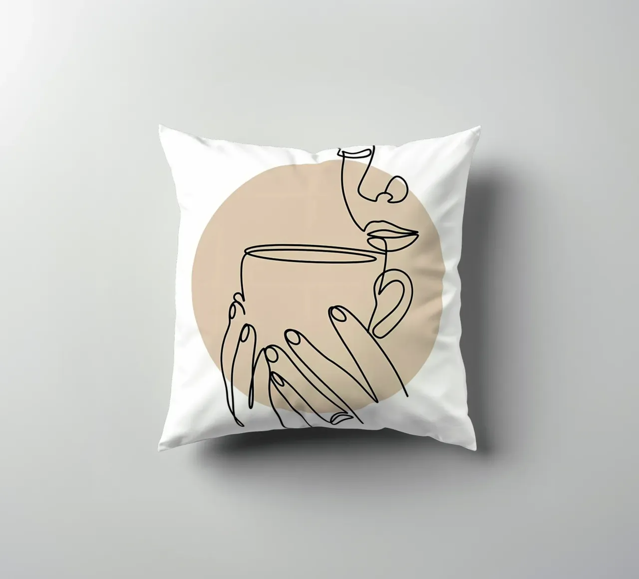 Arte in linea del caffè cuscino da Aiden Garcia