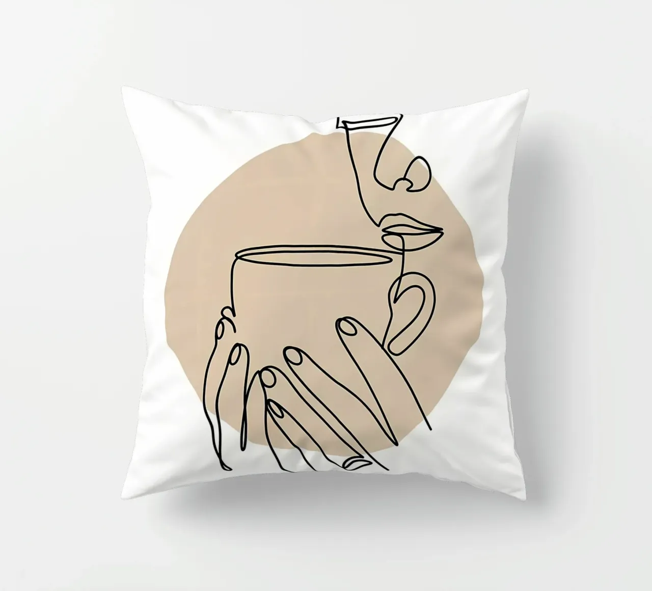 Arte in linea del caffè cuscino da Aiden Garcia