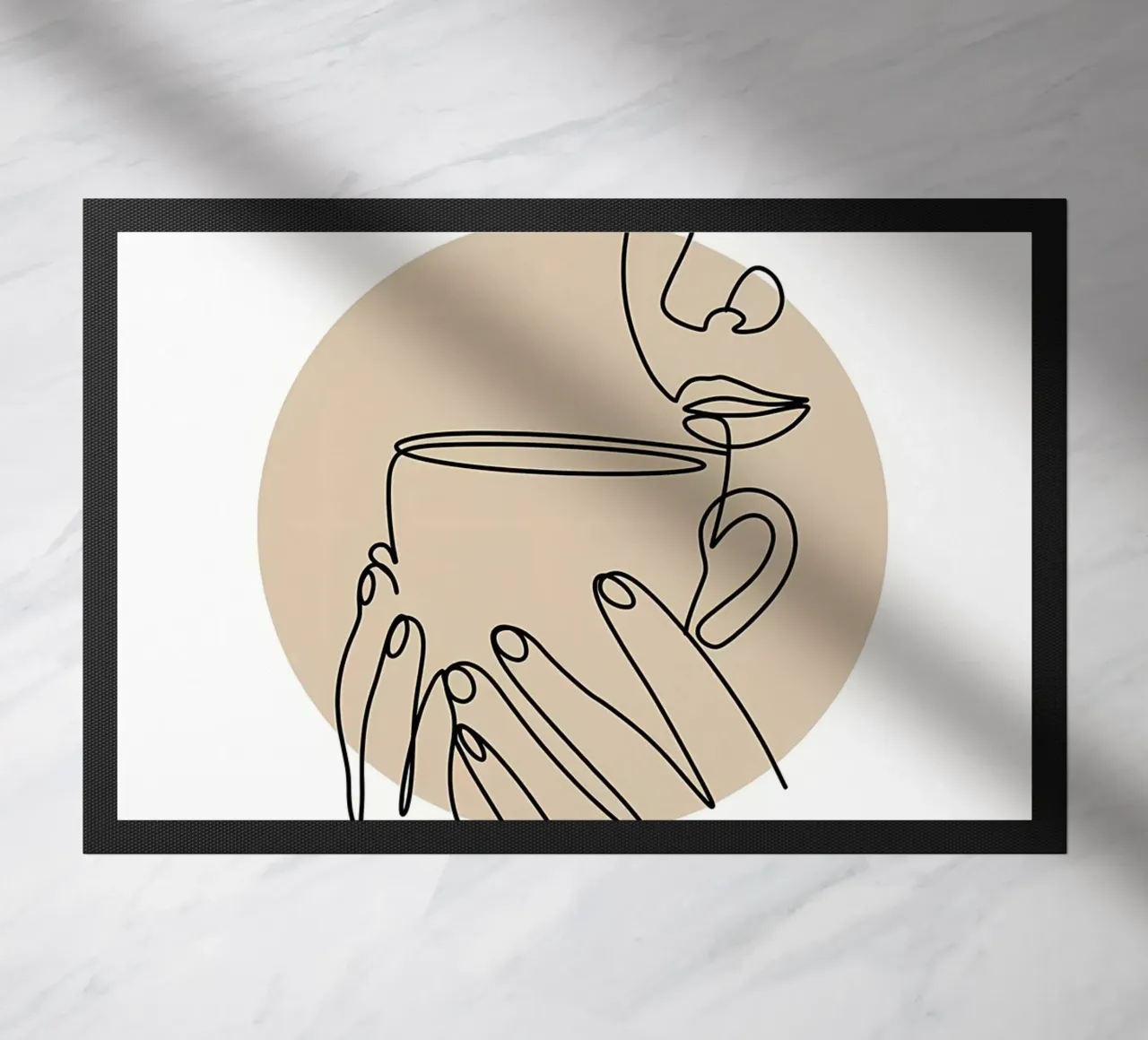 Café lline art felpudo de Aiden Garcia