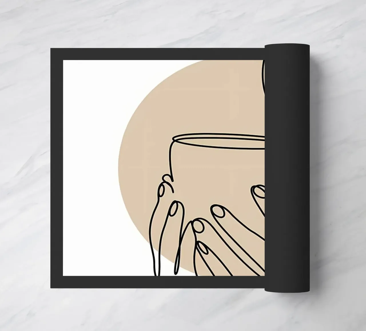 Café lline art felpudo de Aiden Garcia