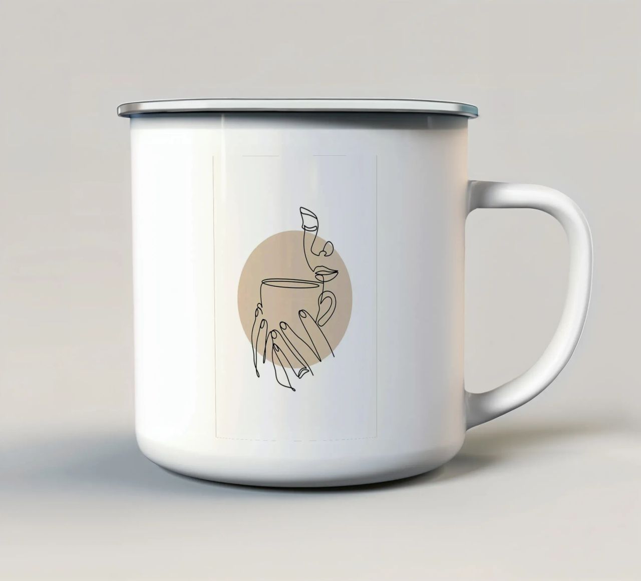 Arte in linea del caffè tazza in smalto da Aiden Garcia