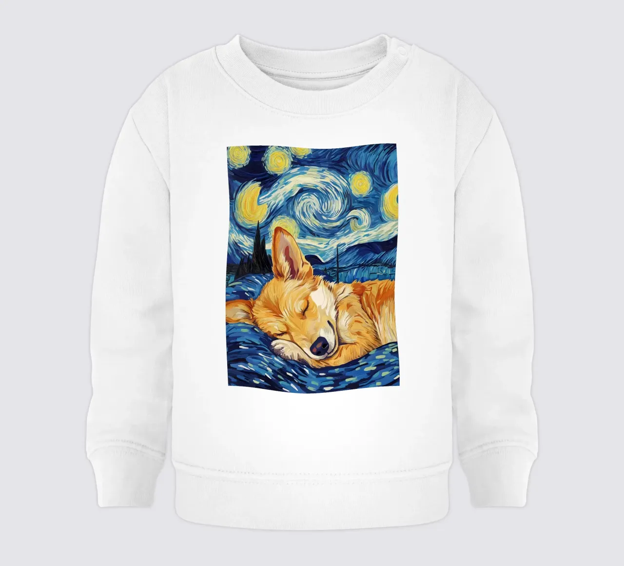 Corgi nella notte stellata felpa neonato da Adrian Patel