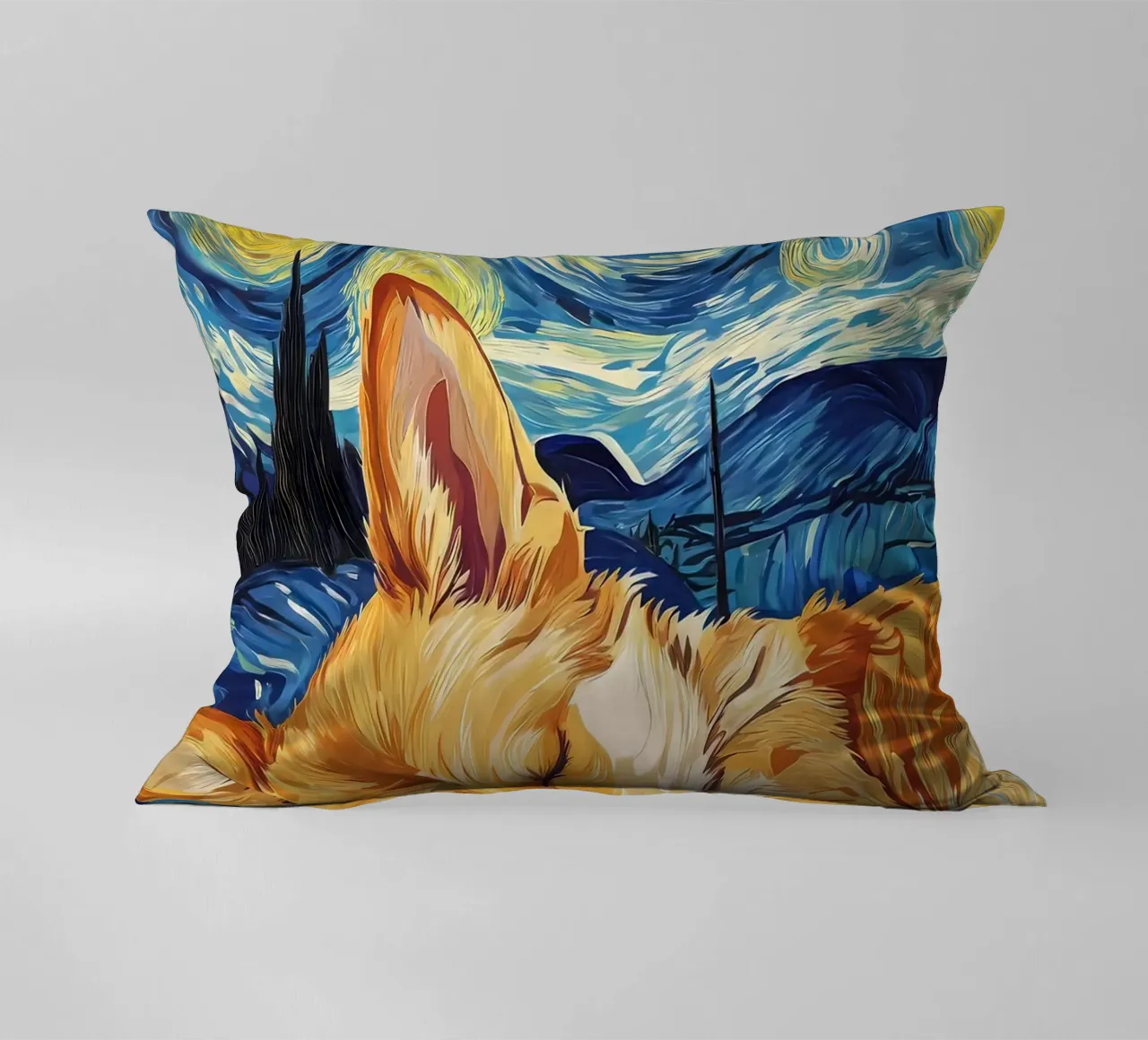 Corgi nella notte stellata cuscino da Adrian Patel