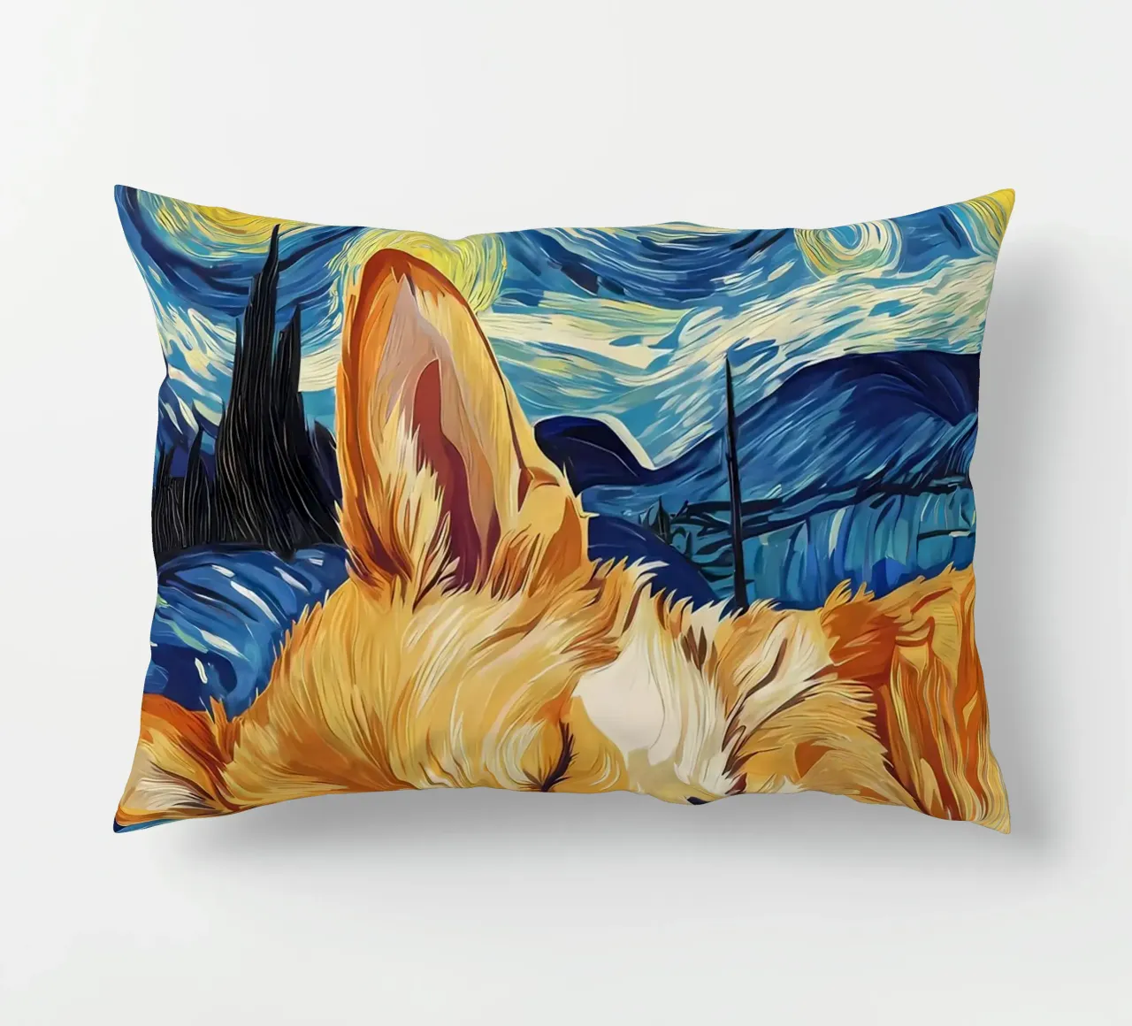 Corgi nella notte stellata cuscino da Adrian Patel