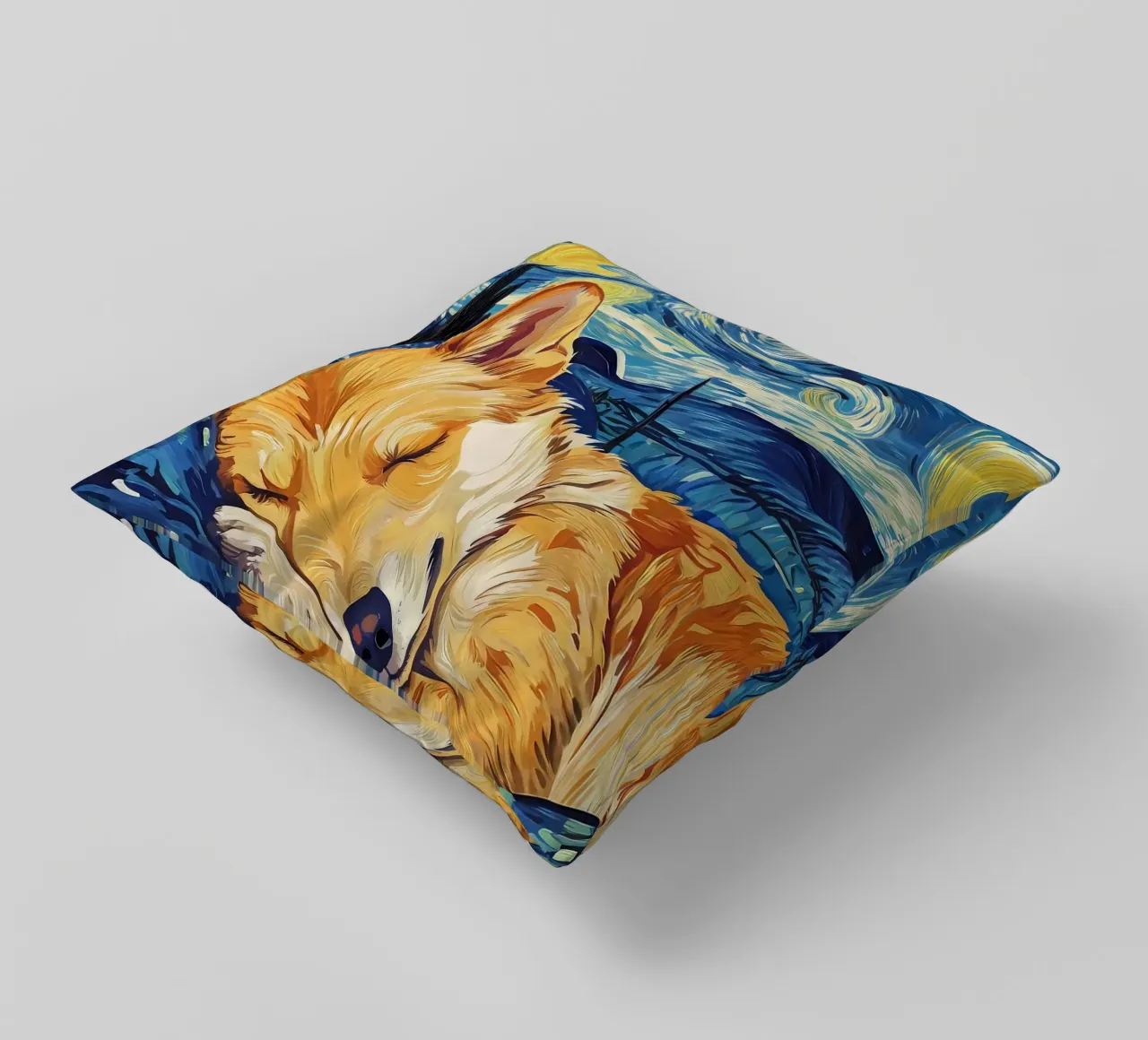 Corgi nella notte stellata cuscino da Adrian Patel