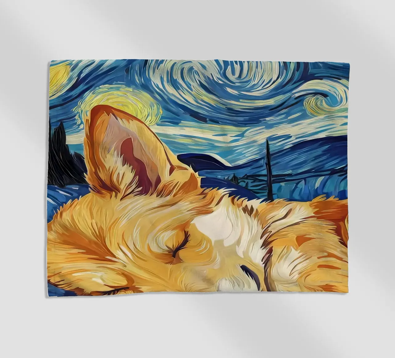 Corgi nella notte stellata telo mare da Adrian Patel