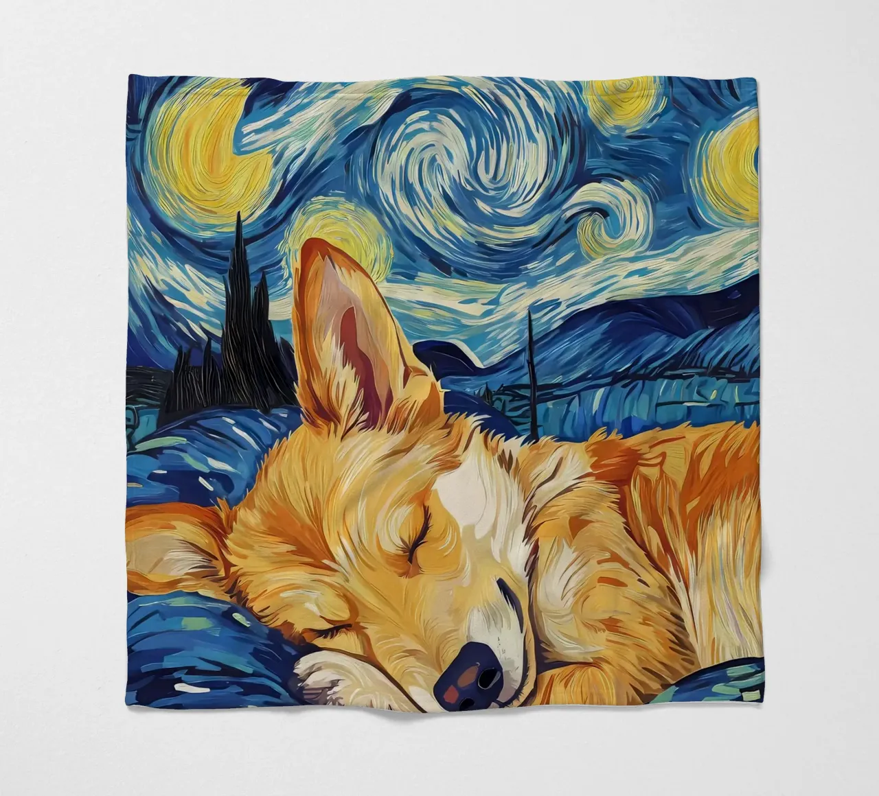 Corgi nella notte stellata coperta in pile da Adrian Patel