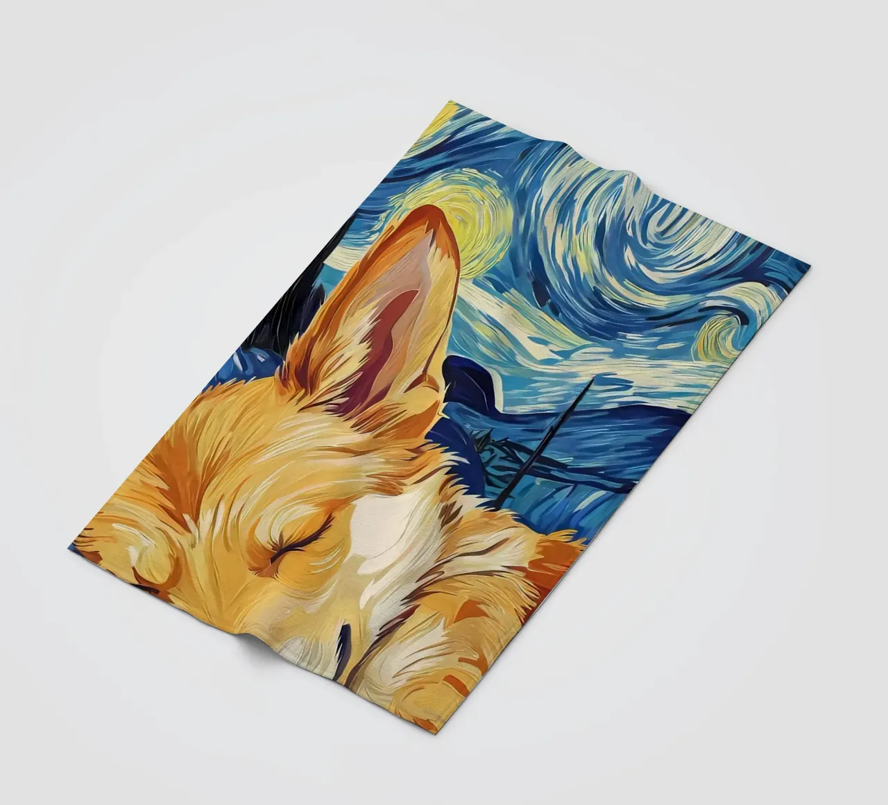 Corgi nella notte stellata coperta in pile da Adrian Patel