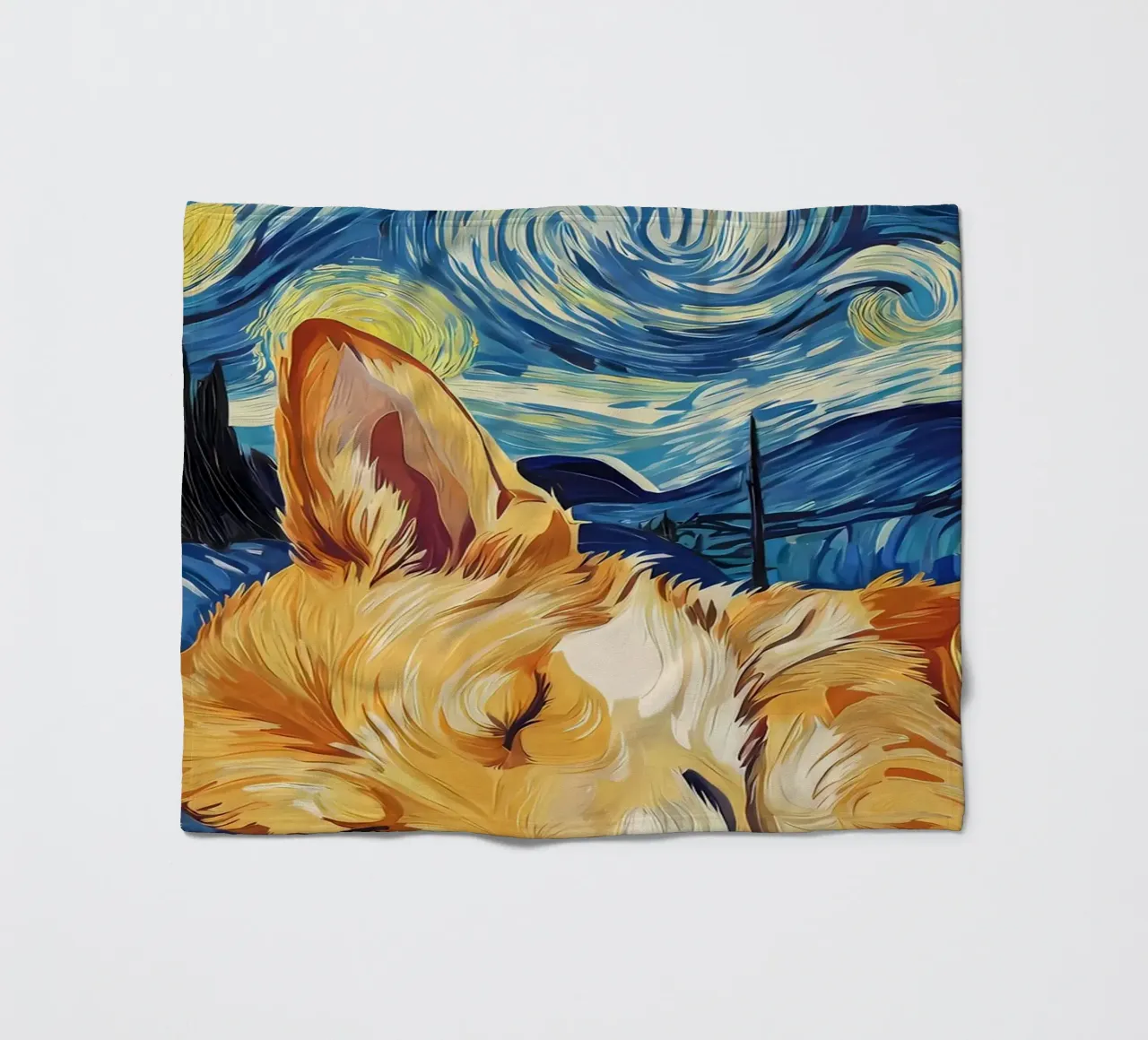 Corgi nella notte stellata coperta in pile da Adrian Patel