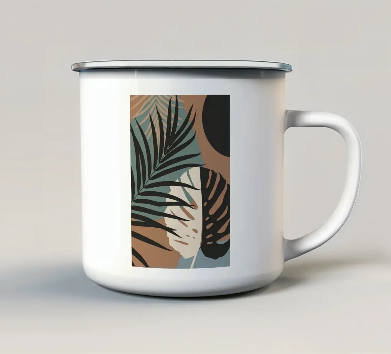 Yin Yang Monstera 4 tazza in smalto da Nicholas Campbell