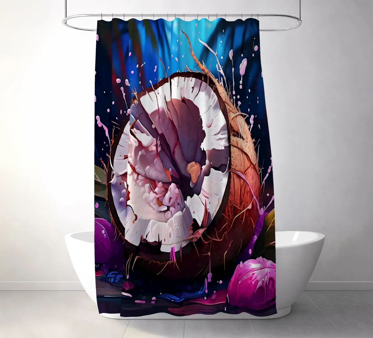 Coconut_1 shower curtain by Pink- und LoveArt by LK
