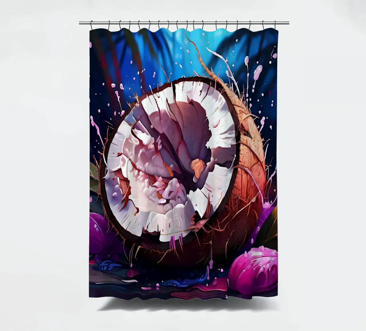 Coconut_1 shower curtain by Pink- und LoveArt by LK