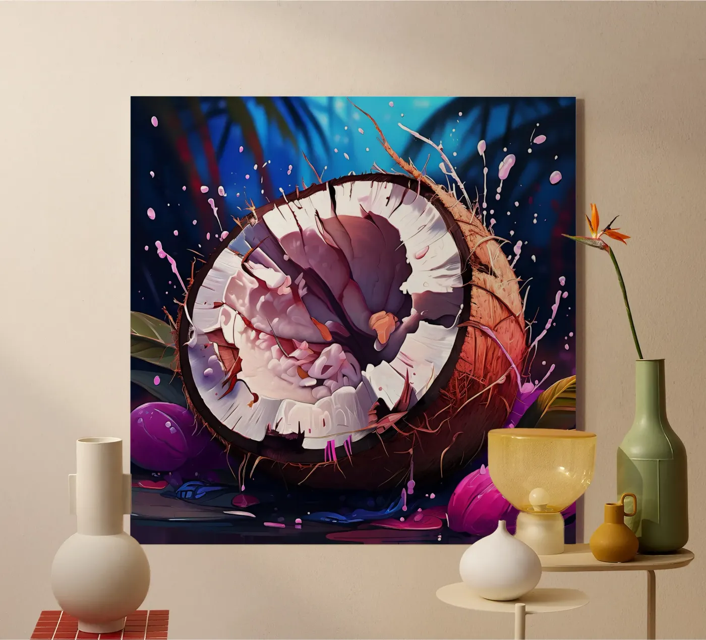 Kokosnuss_1 Acryl-Glas von Pink- und LoveArt by LK