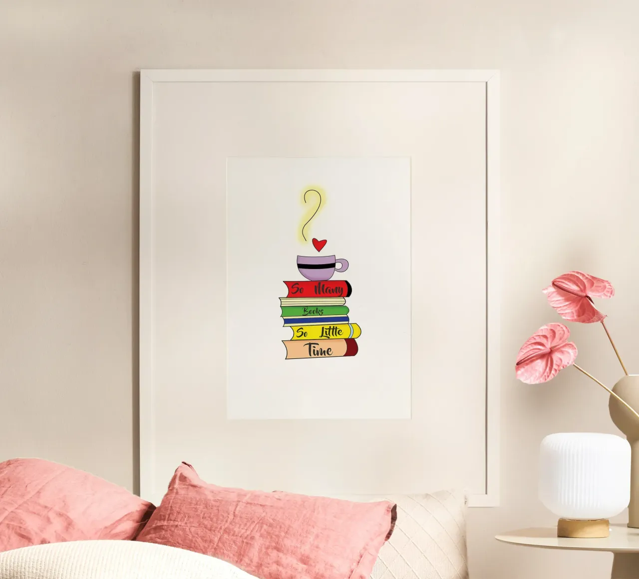 BIBLIOTECA poster con telaio in legno da Aiden Garcia