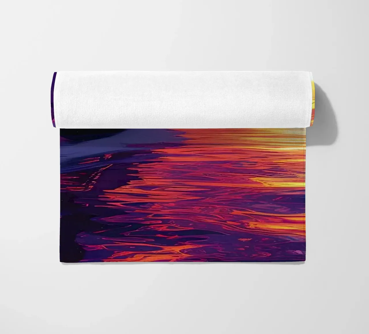 Sailboat Sunset Painting beach towel by Bartosz Powalka