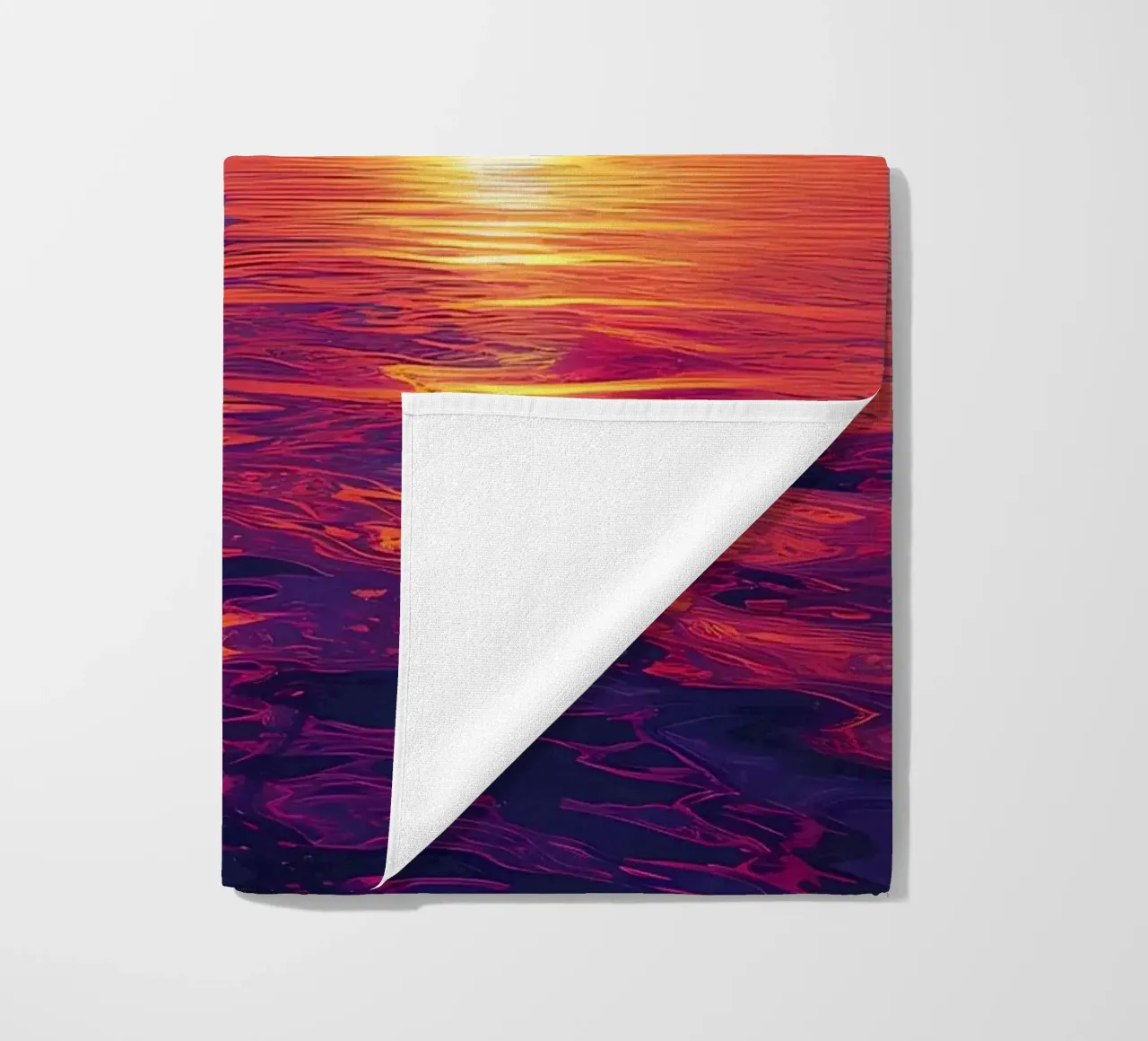 Sailboat Sunset Painting beach towel by Bartosz Powalka