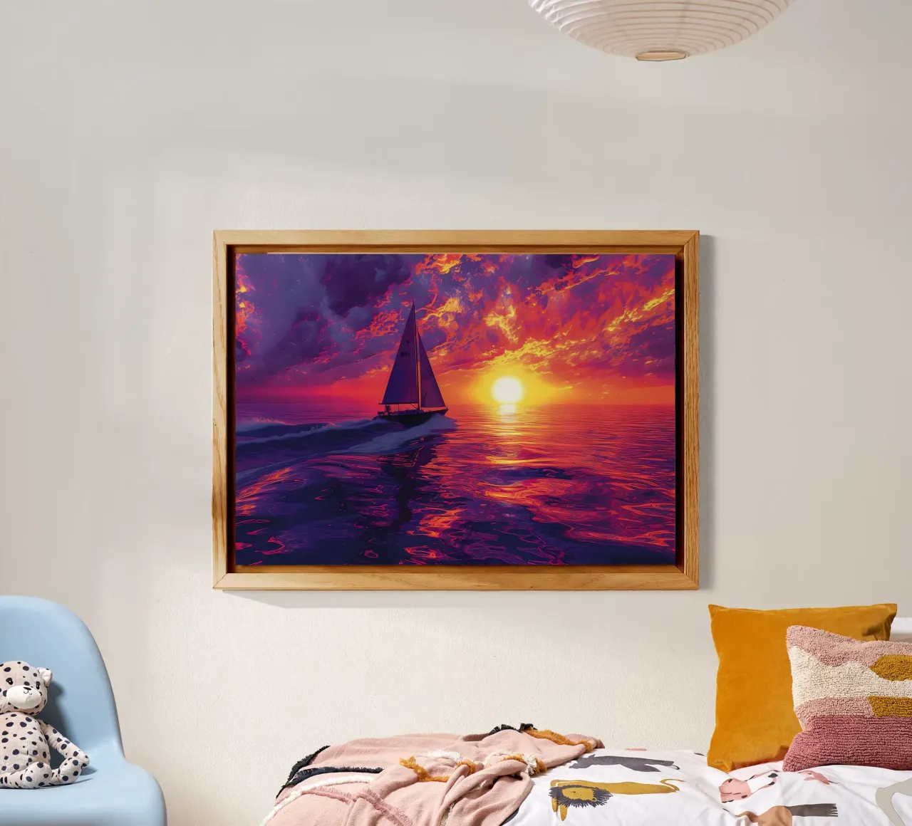 Tableau du coucher de soleil d'un voilier panneau forex de Bartosz Powalka