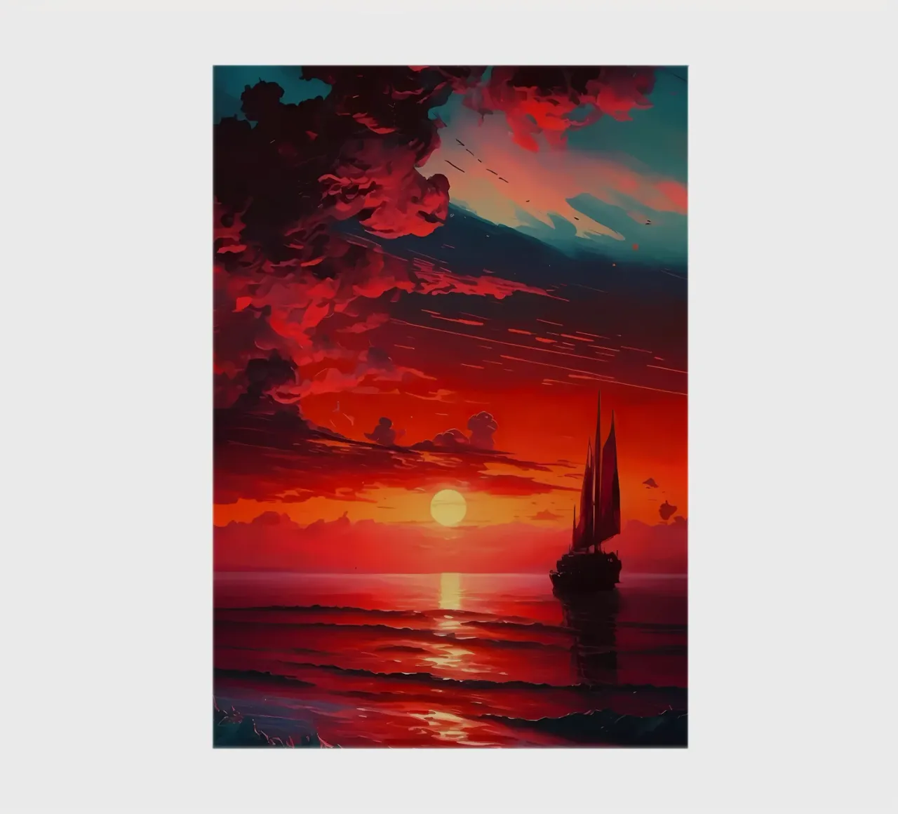 Sailboat Sunset Landscape notebook by Bartosz Powalka