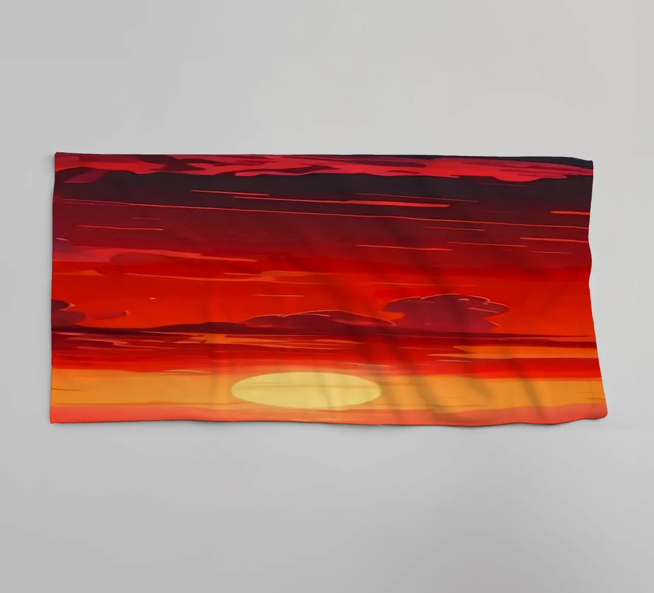 Zeilboot Zonsondergang Landschap badhanddoek van Bartosz Powalka