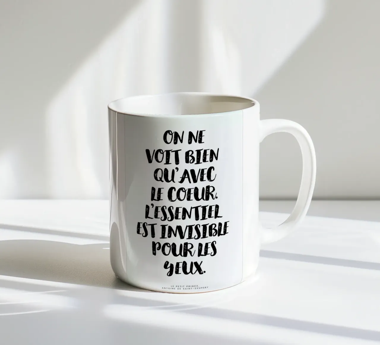 Voir avec le cœur tazza in ceramica da typed