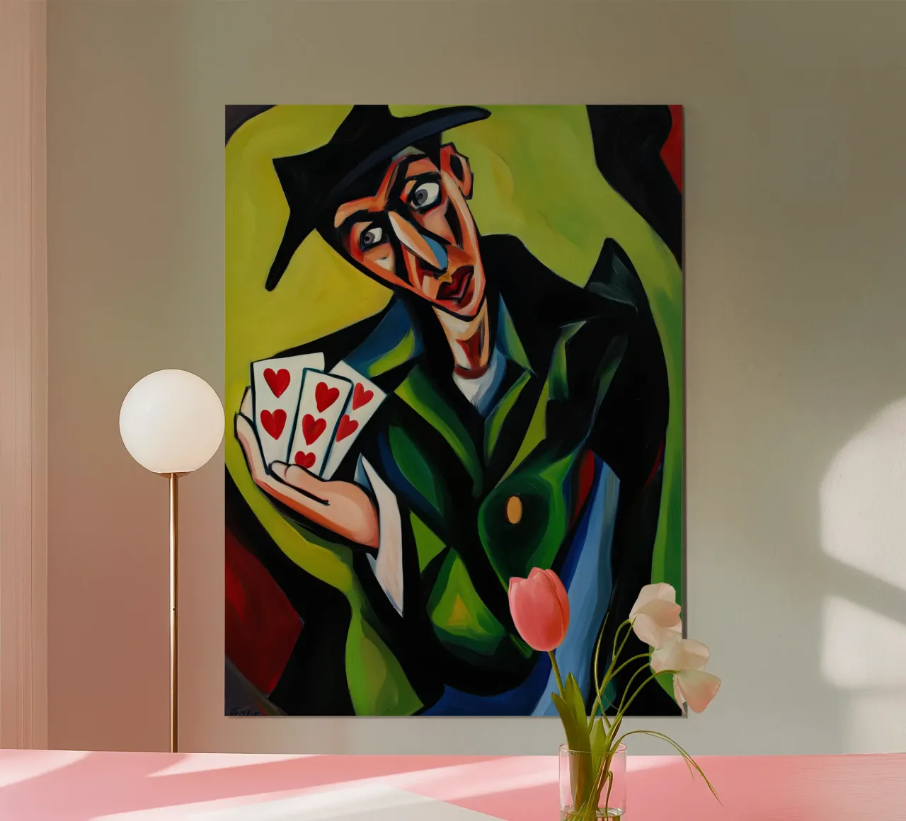 The Card Trick | Expressionist Painting hahnemühle by Autofocus