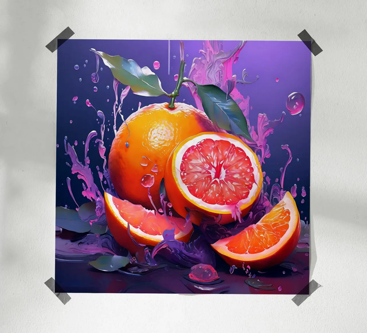 Arancione_1 poster con telaio in legno da Pink- und LoveArt by LK