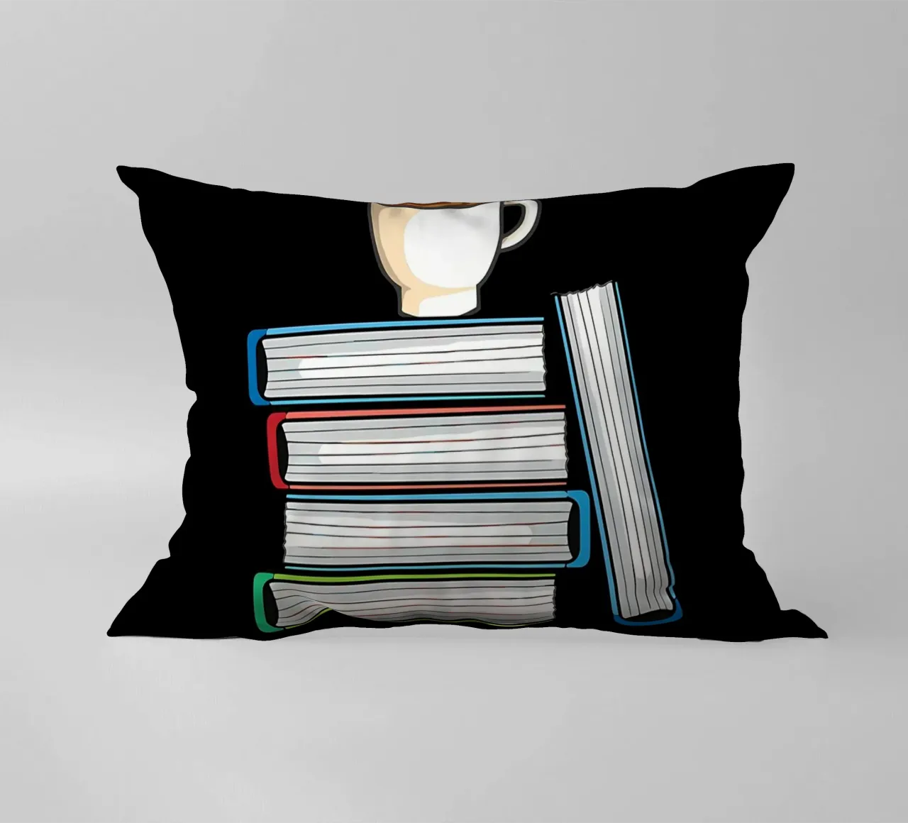 Coffee Books Bookaholic decorative cushion by Aiden Garcia