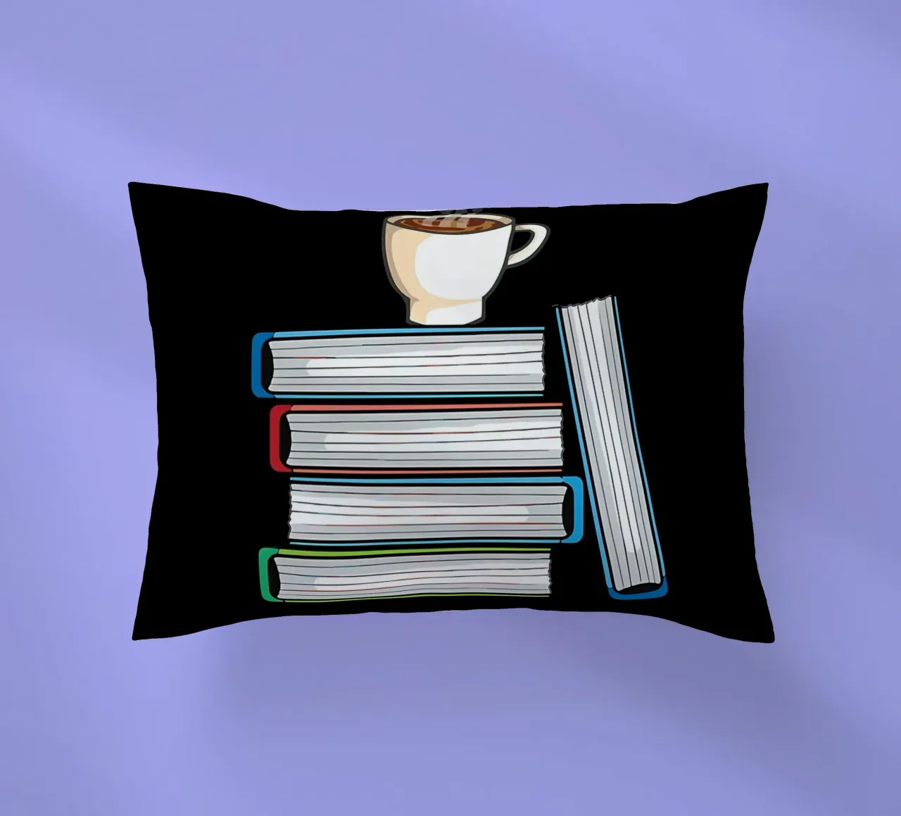 Coffee Books Bookaholic decorative cushion by Aiden Garcia