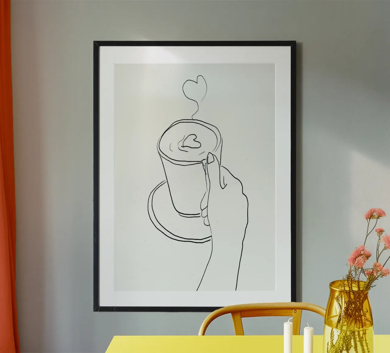 Mattina accogliente poster con telaio in alluminio da Aiden Garcia