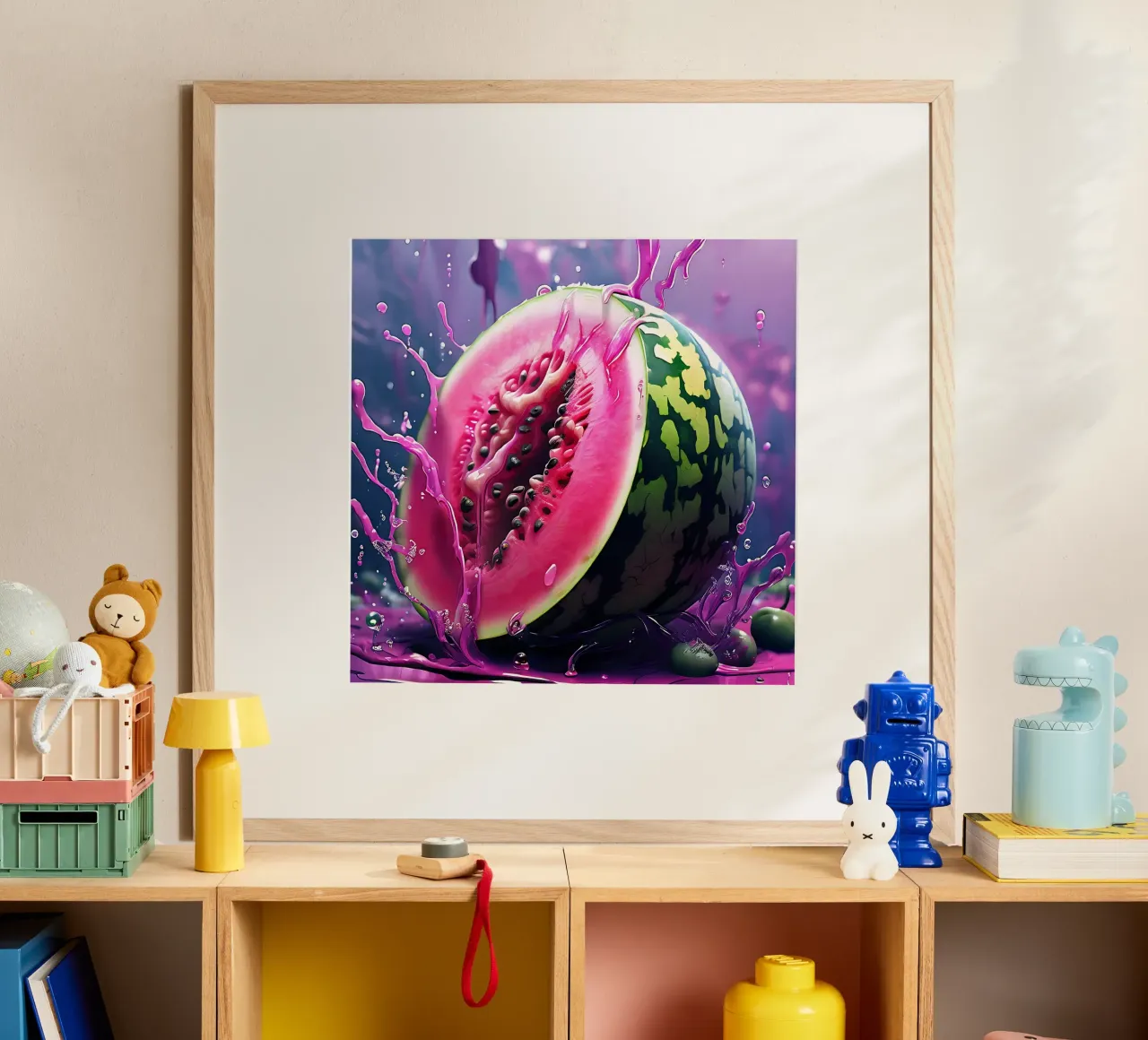 Anguria_1 poster con telaio in plastica da Pink- und LoveArt by LK