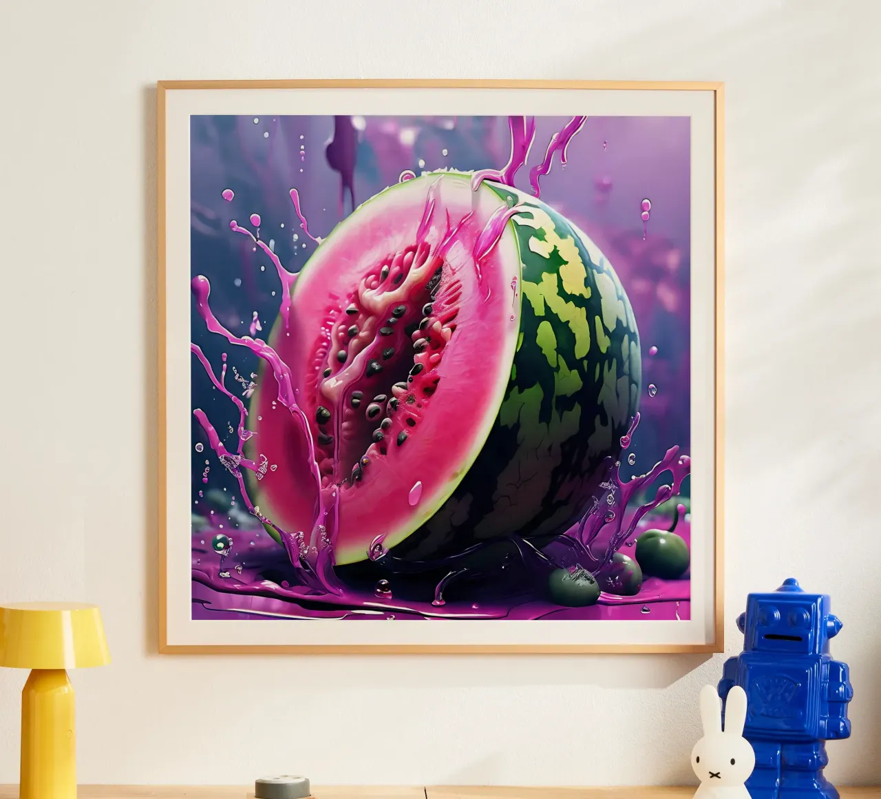 Anguria_1 poster con telaio in plastica da Pink- und LoveArt by LK