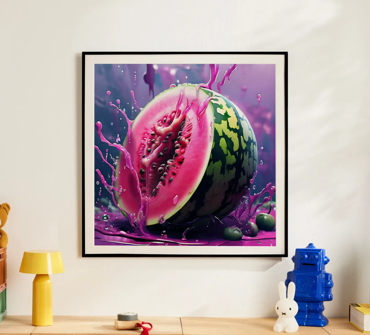 Anguria_1 poster con telaio in plastica da Pink- und LoveArt by LK