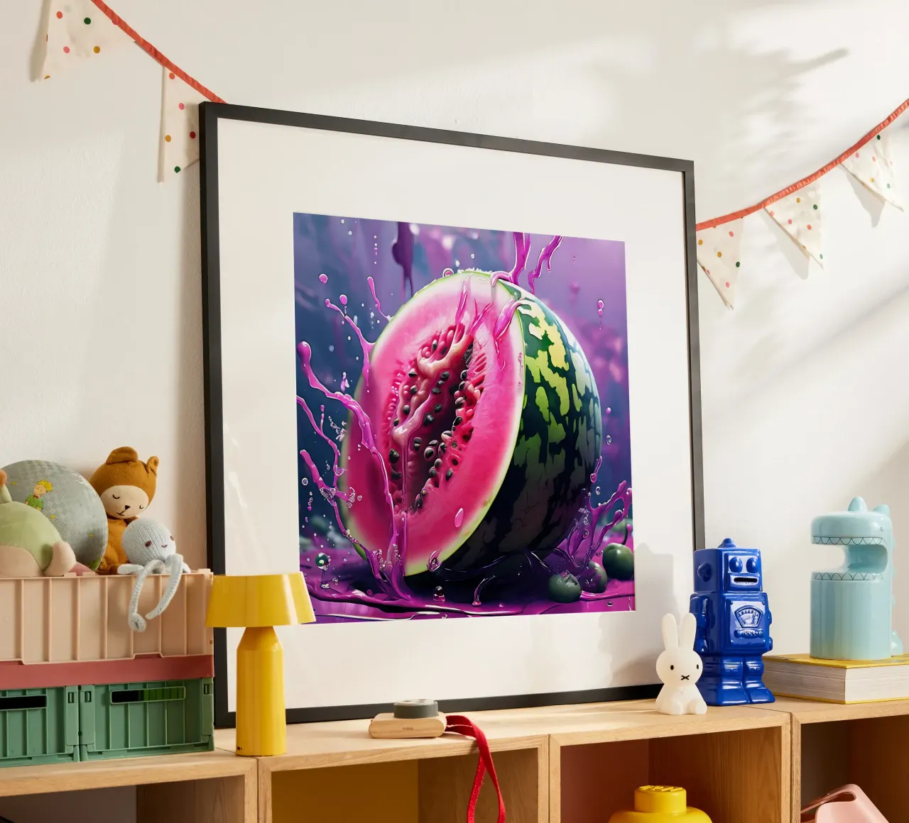 Anguria_1 poster con telaio in plastica da Pink- und LoveArt by LK