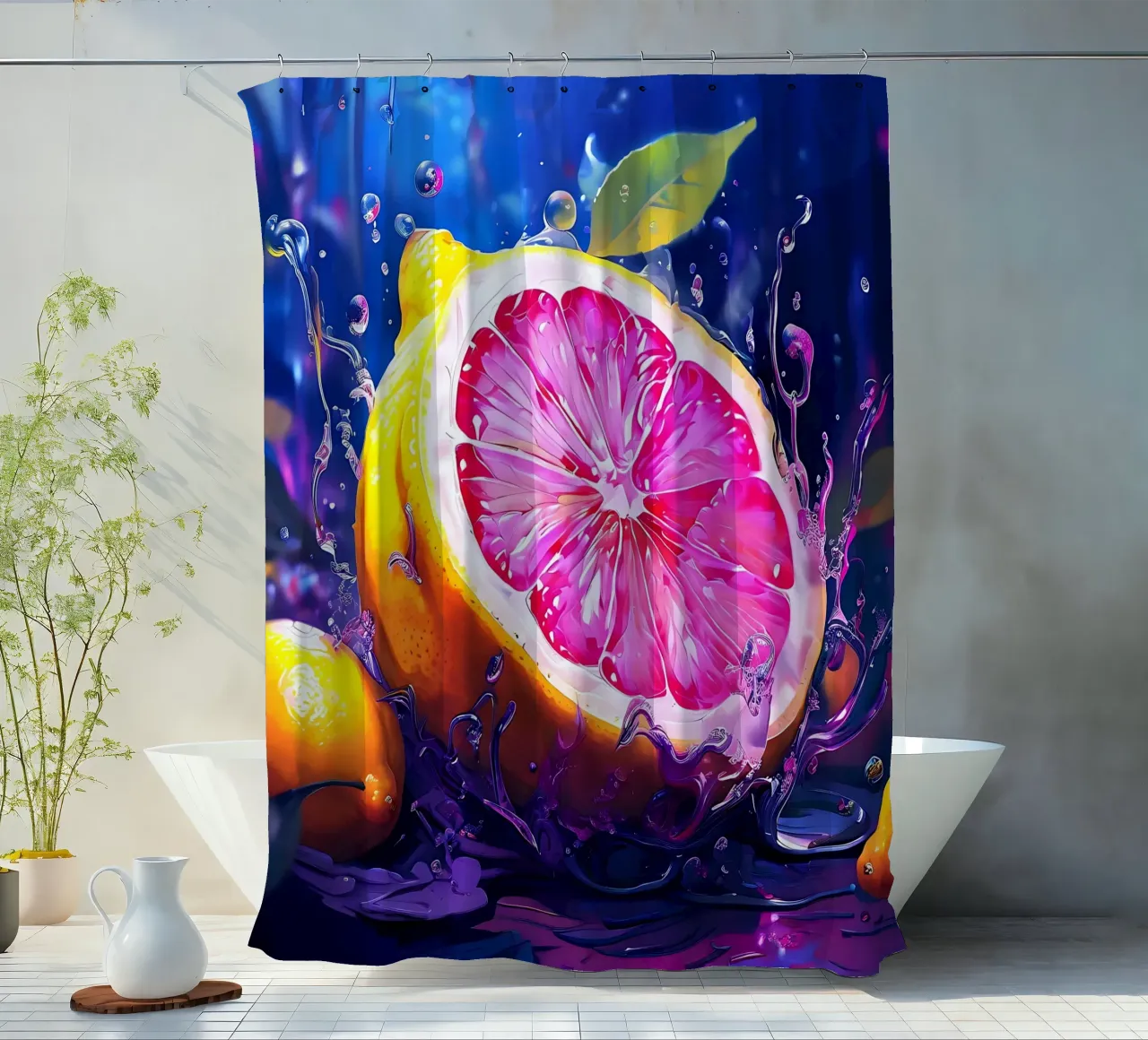 Zitrone_1 rideau de douche de Pink- und LoveArt by LK
