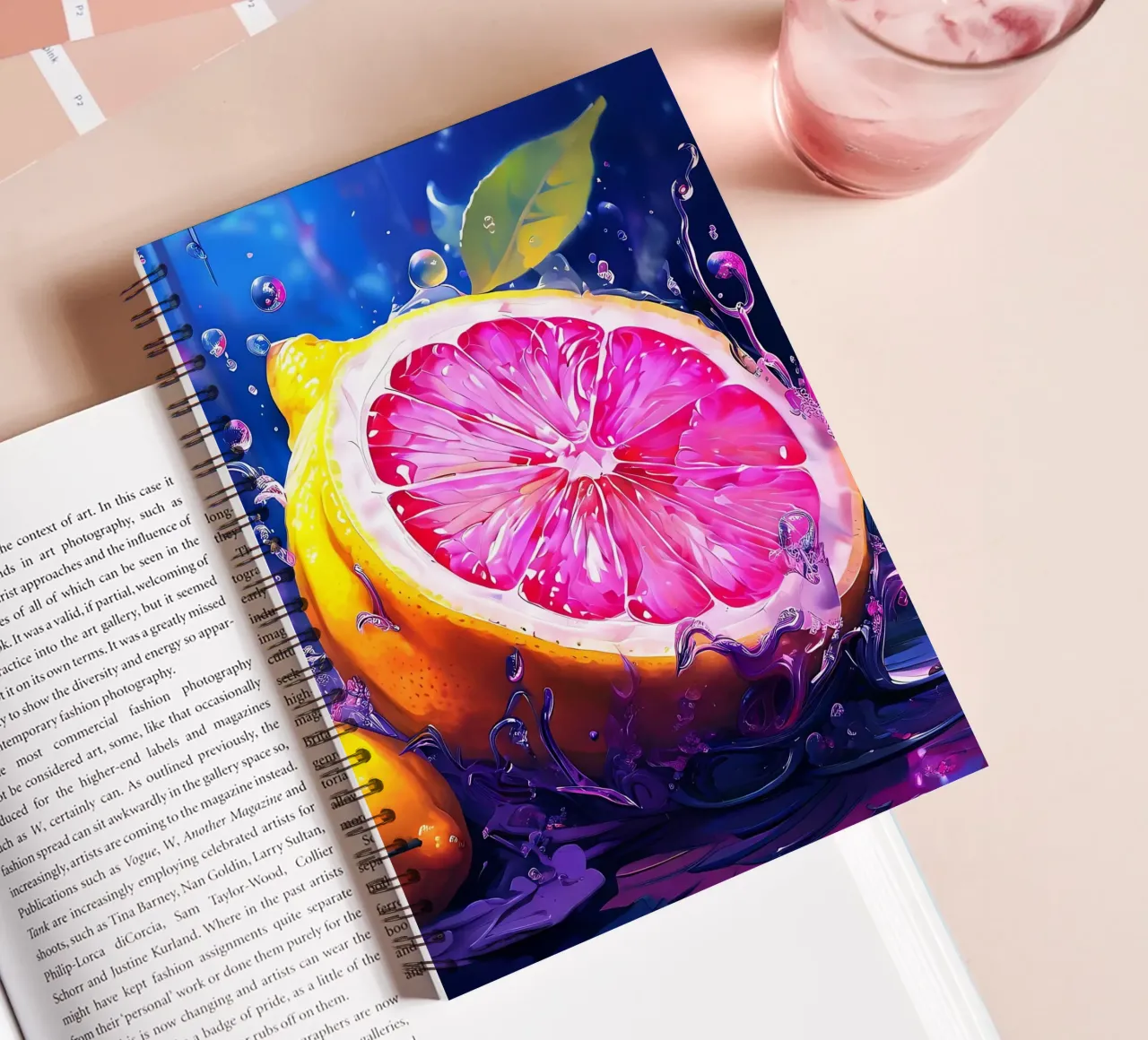 Zitrone_1 notitieboek met spiraal van Pink- und LoveArt by LK