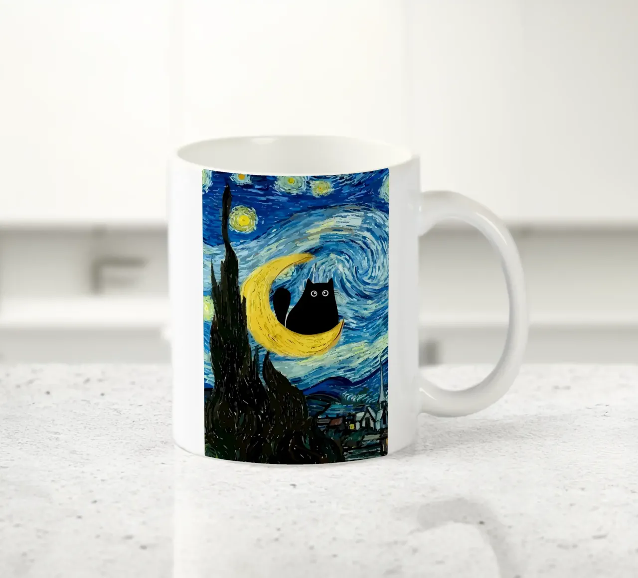 Gatto nero tazza in ceramica da Adrian Patel