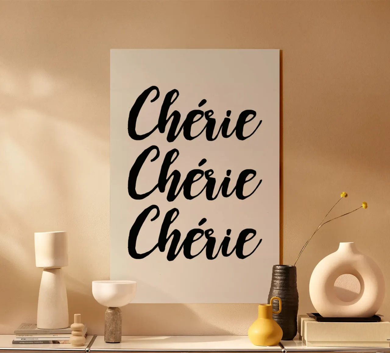 Chérie plexiglass da typed