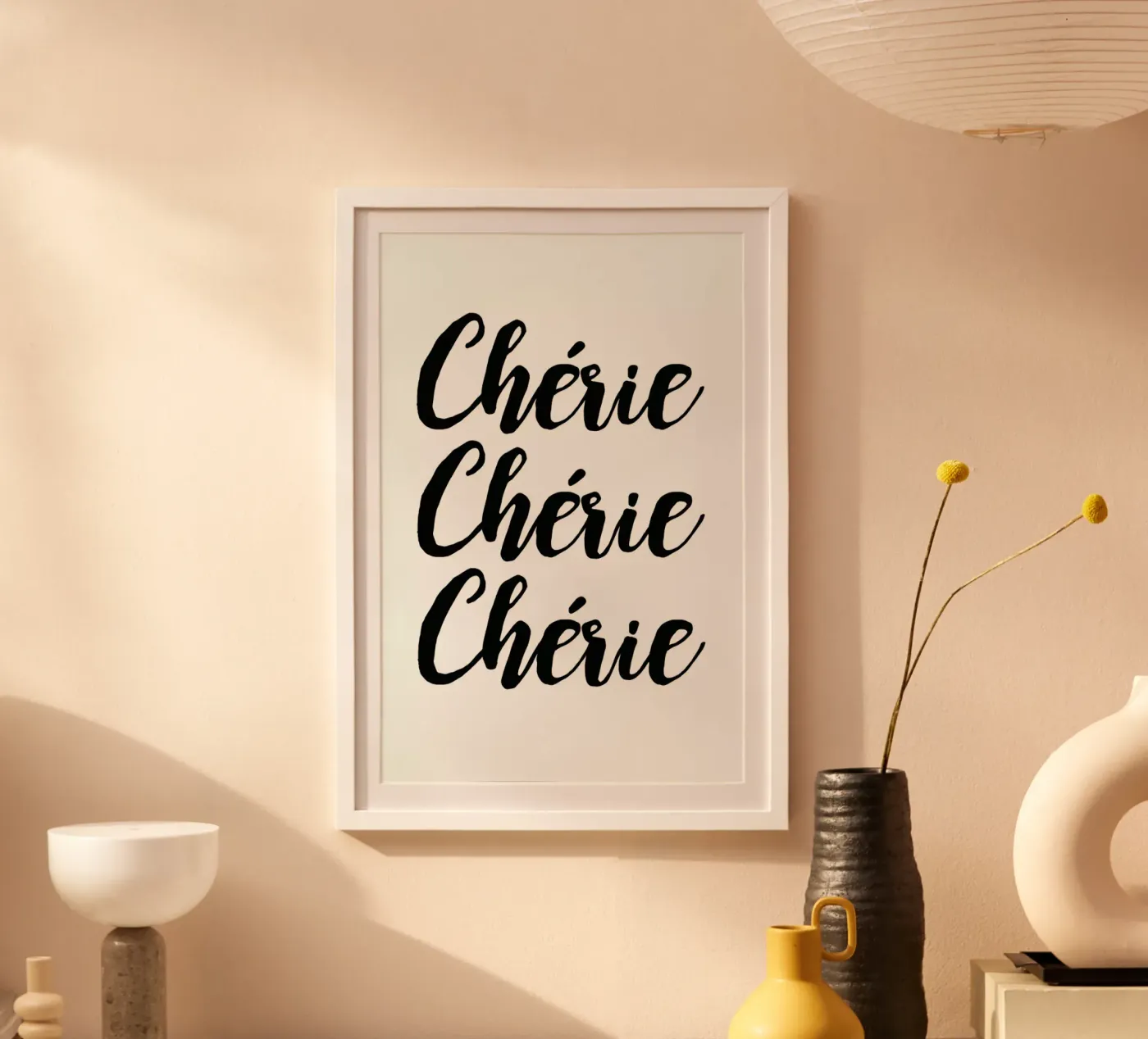Chérie poster van typed