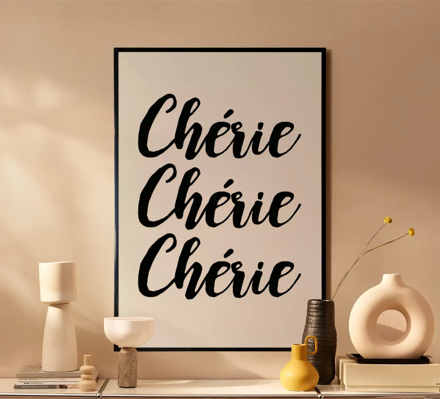 Chérie poster van typed