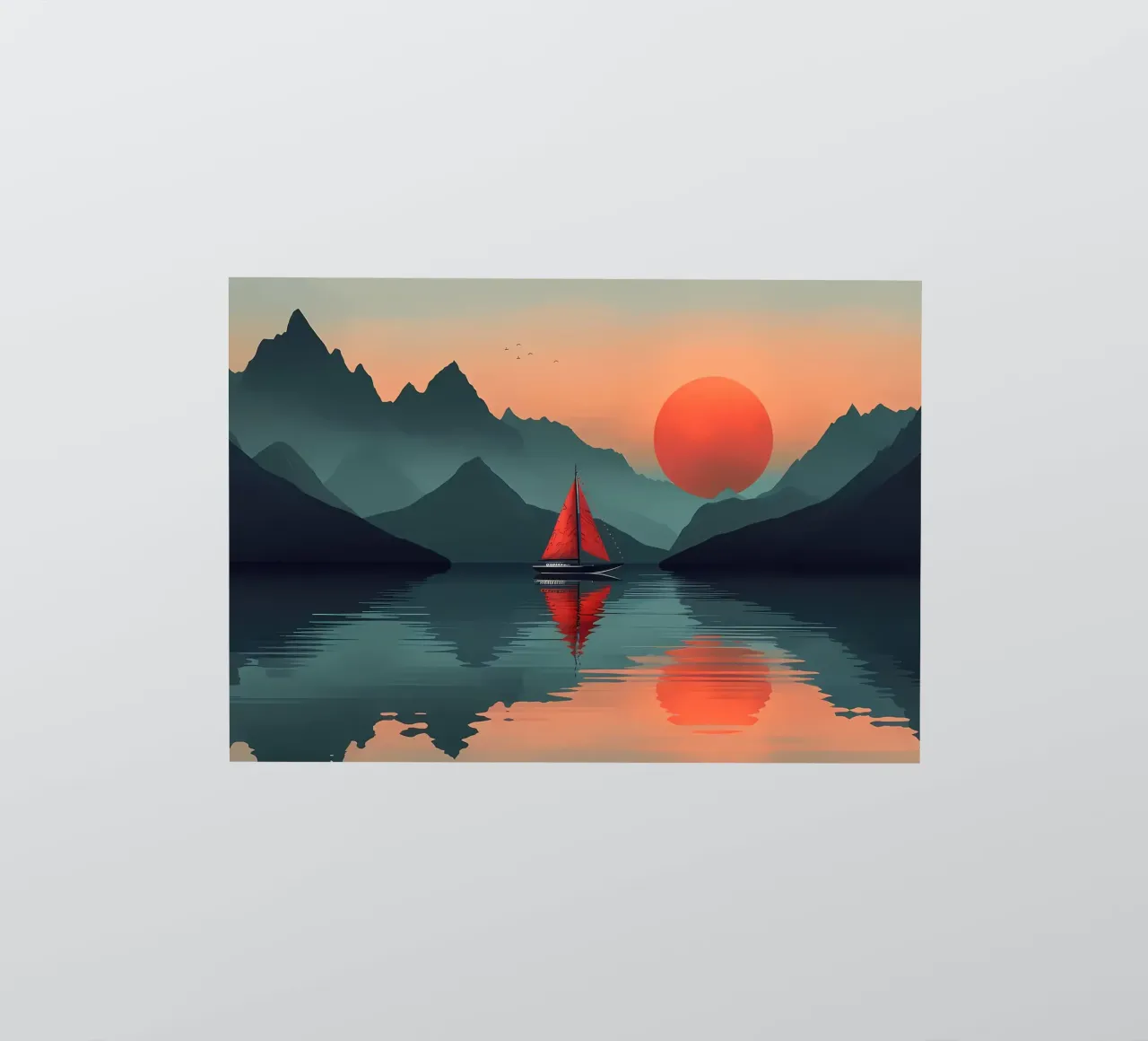 Mountain lake landscape sticker by Bartosz Powalka