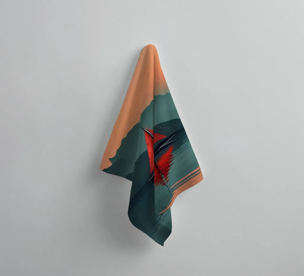 Mountain lake landscape towel by Bartosz Powalka