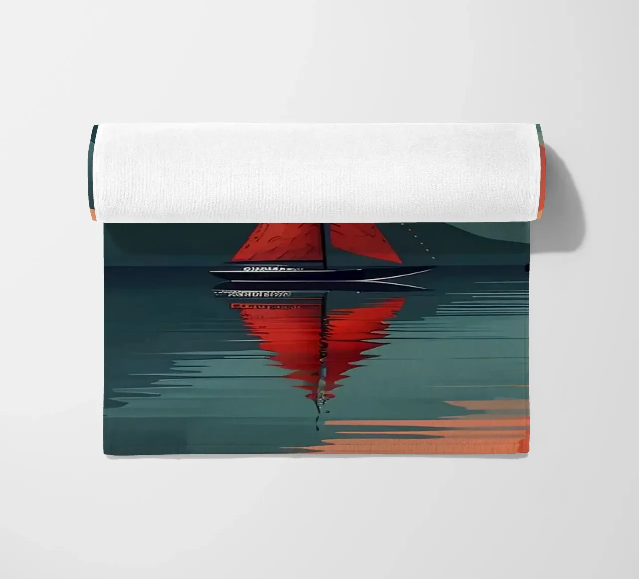 Mountain lake landscape beach towel by Bartosz Powalka