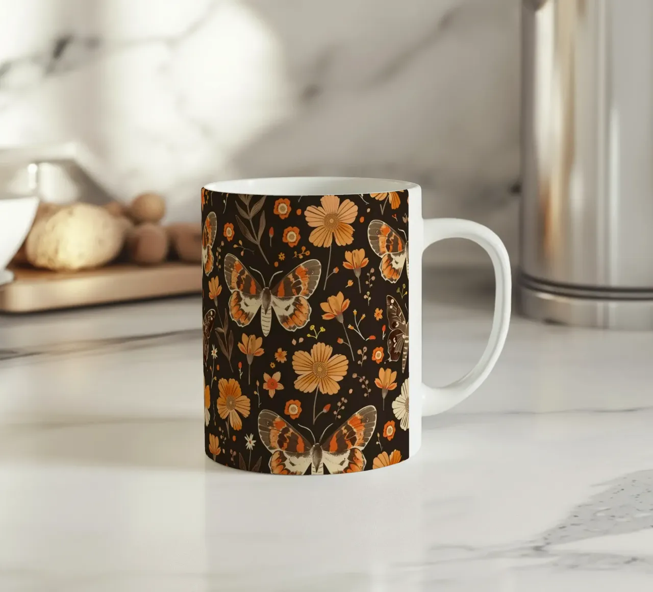 Vintage Retro Butterflies and Moths tazza in ceramica da Sunflower Soul Studio