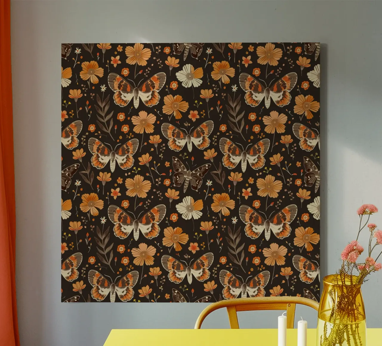 Vintage Retro Butterflies and Moths canvas by Sunflower Soul Studio