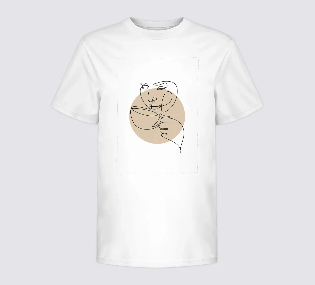 Coffee line art kids t-shirt by Aiden Garcia